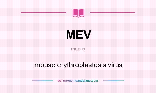 What does MEV mean? It stands for mouse erythroblastosis virus