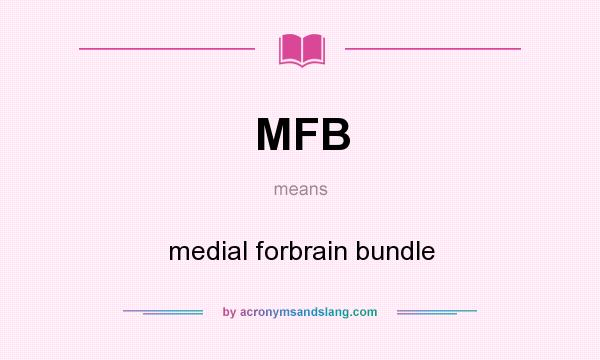 What does MFB mean? It stands for medial forbrain bundle
