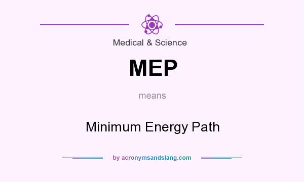 What does MEP mean? It stands for Minimum Energy Path