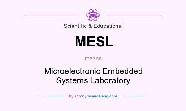 What does MESL mean? It stands for Microelectronic Embedded Systems Laboratory