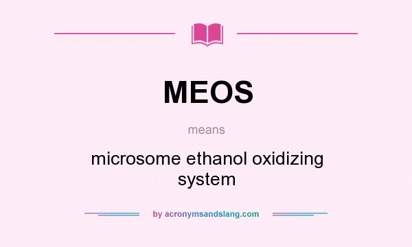 What does MEOS mean? It stands for microsome ethanol oxidizing system