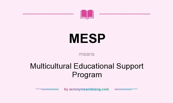 What does MESP mean? It stands for Multicultural Educational Support Program