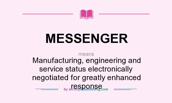 What does MESSENGER mean? It stands for Manufacturing, engineering and service status electronically negotiated for greatly enhanced response