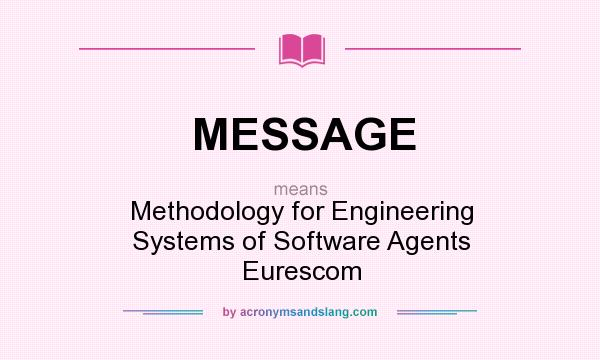 What does MESSAGE mean? It stands for Methodology for Engineering Systems of Software Agents Eurescom