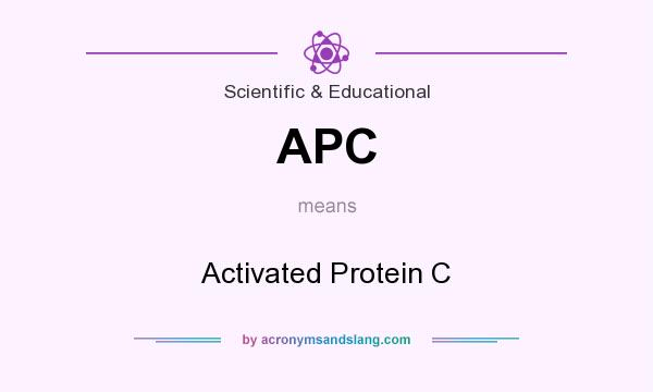What does APC mean? It stands for Activated Protein C