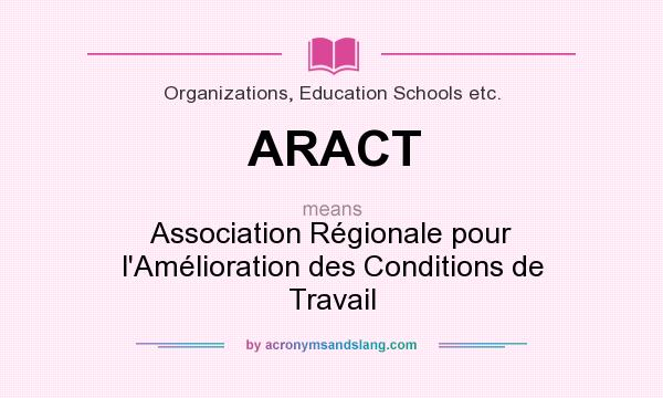 What does ARACT mean? It stands for Association Régionale pour l`Amélioration des Conditions de Travail