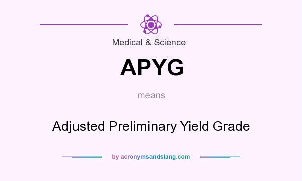 What does APYG mean? It stands for Adjusted Preliminary Yield Grade