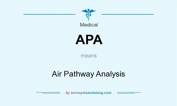 What does APA mean? It stands for Air Pathway Analysis