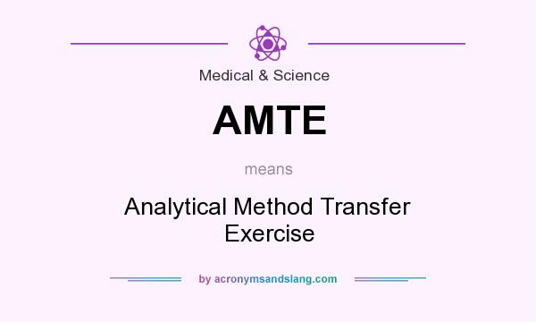 What does AMTE mean? It stands for Analytical Method Transfer Exercise