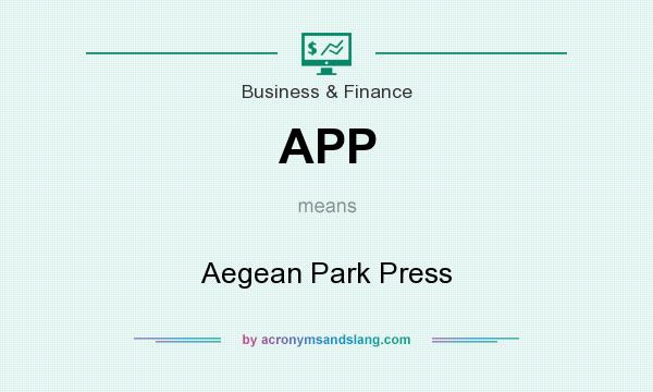 What does APP mean? It stands for Aegean Park Press