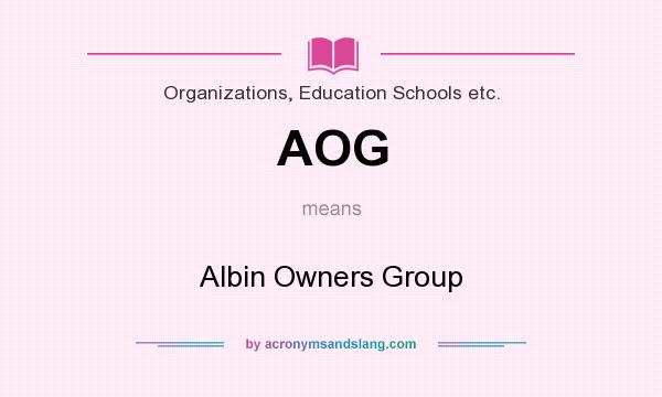 What does AOG mean? It stands for Albin Owners Group