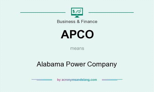 What does APCO mean? It stands for Alabama Power Company