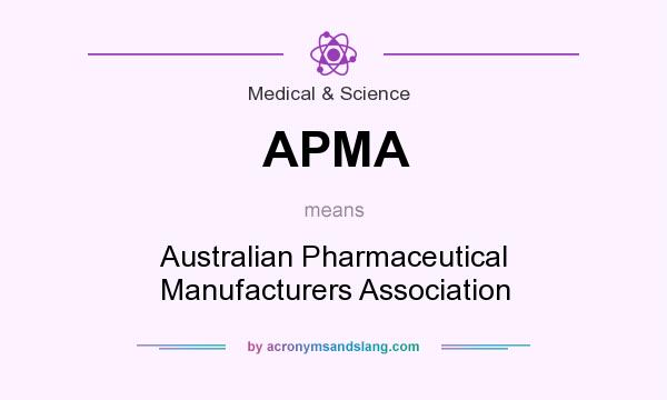 What does APMA mean? It stands for Australian Pharmaceutical Manufacturers Association