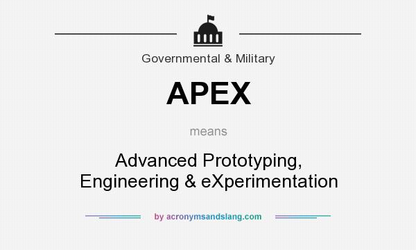 What does APEX mean? It stands for Advanced Prototyping, Engineering & eXperimentation