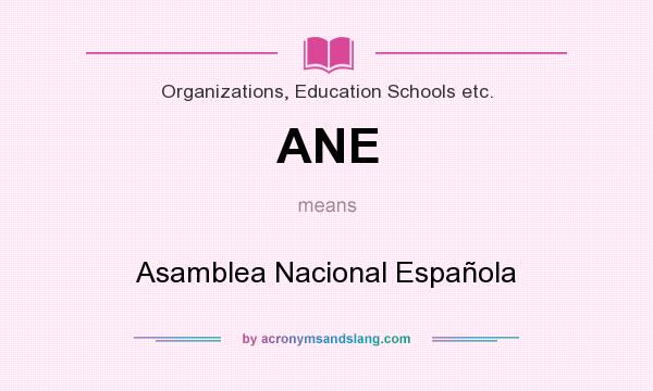 What does ANE mean? It stands for Asamblea Nacional Española