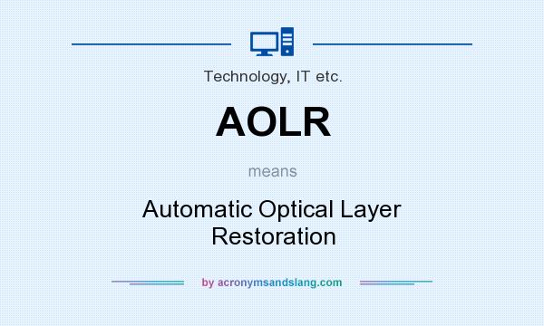 What does AOLR mean? It stands for Automatic Optical Layer Restoration