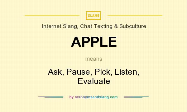 What does APPLE mean? It stands for Ask, Pause, Pick, Listen, Evaluate
