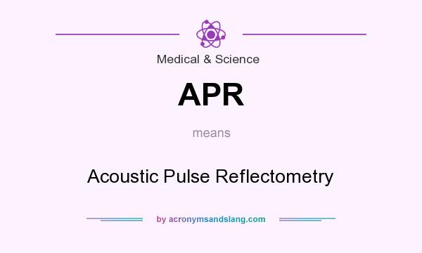 What does APR mean? It stands for Acoustic Pulse Reflectometry