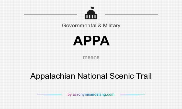 What does APPA mean? It stands for Appalachian National Scenic Trail