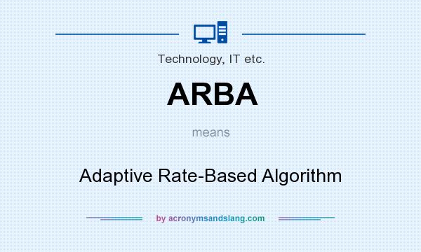 What does ARBA mean? It stands for Adaptive Rate-Based Algorithm