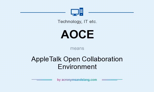 What does AOCE mean? It stands for AppleTalk Open Collaboration Environment