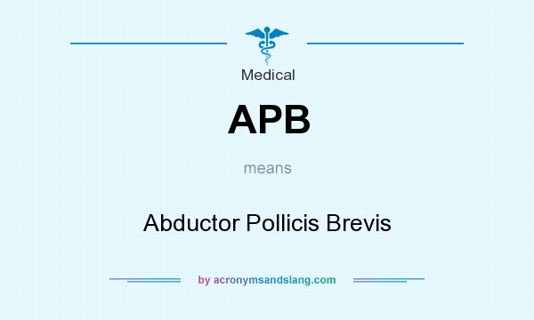 What does APB mean? It stands for Abductor Pollicis Brevis