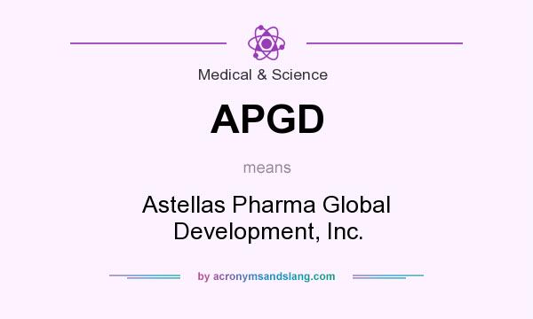What does APGD mean? It stands for Astellas Pharma Global Development, Inc.