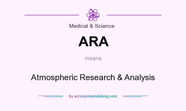 What does ARA mean? It stands for Atmospheric Research & Analysis