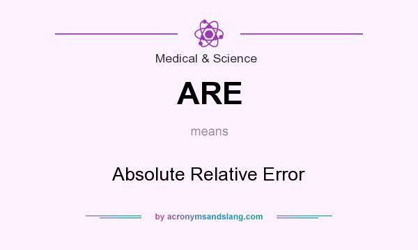 What does ARE mean? It stands for Absolute Relative Error