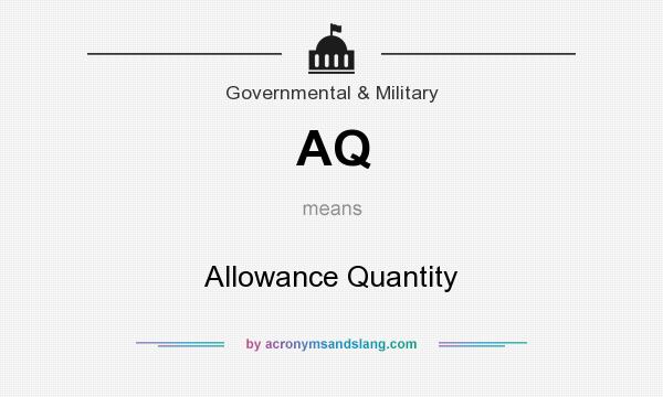 What does AQ mean? It stands for Allowance Quantity