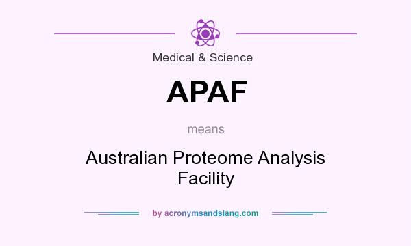 What does APAF mean? It stands for Australian Proteome Analysis Facility