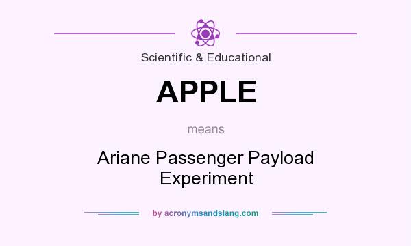 What does APPLE mean? It stands for Ariane Passenger Payload Experiment