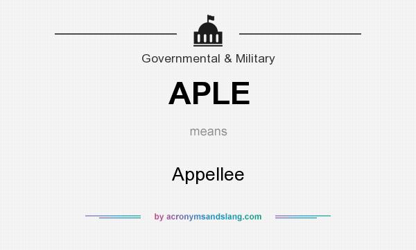 What does APLE mean? It stands for Appellee
