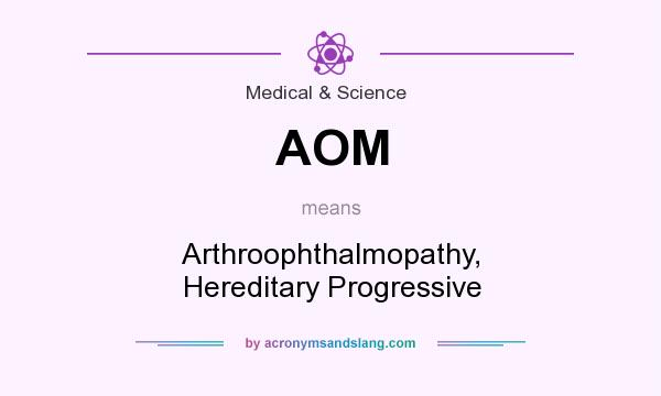 What does AOM mean? It stands for Arthroophthalmopathy, Hereditary Progressive