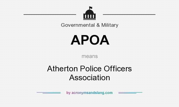 What does APOA mean? It stands for Atherton Police Officers Association