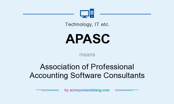 What does APASC mean? It stands for Association of Professional Accounting Software Consultants