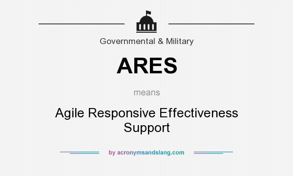 What does ARES mean? It stands for Agile Responsive Effectiveness Support