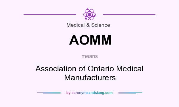 What does AOMM mean? It stands for Association of Ontario Medical Manufacturers