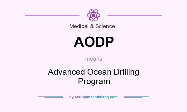 What does AODP mean? It stands for Advanced Ocean Drilling Program