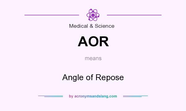 What does AOR mean? It stands for Angle of Repose