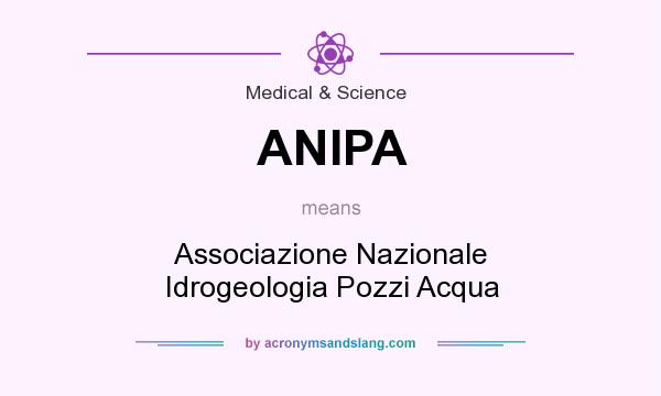 What does ANIPA mean? It stands for Associazione Nazionale Idrogeologia Pozzi Acqua