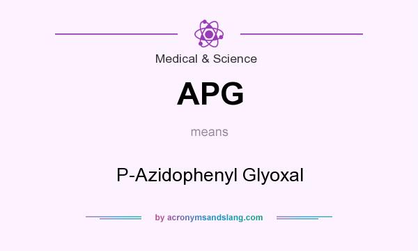 What does APG mean? It stands for P-Azidophenyl Glyoxal