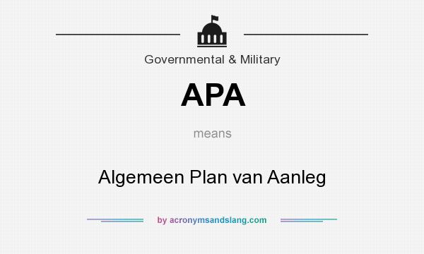 What does APA mean? It stands for Algemeen Plan van Aanleg
