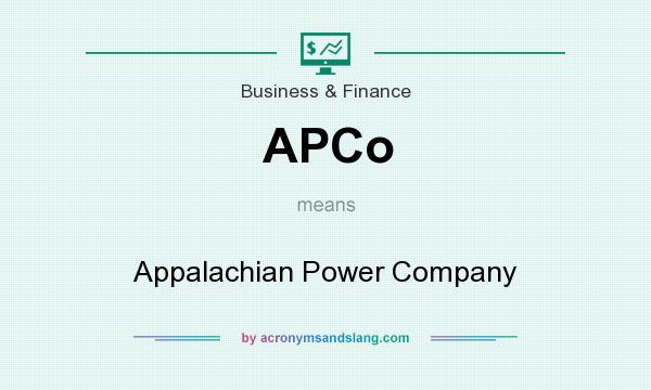 What does APCo mean? It stands for Appalachian Power Company