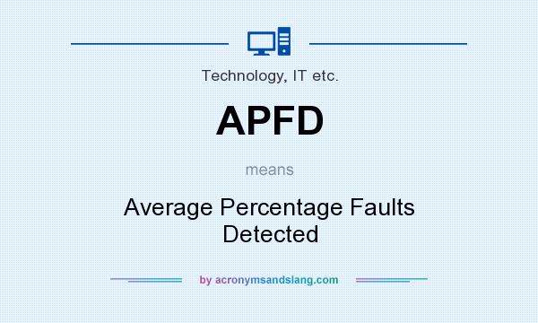 What does APFD mean? It stands for Average Percentage Faults Detected