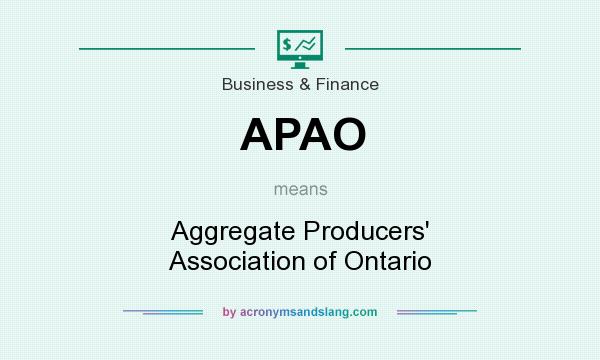 What does APAO mean? It stands for Aggregate Producers` Association of Ontario