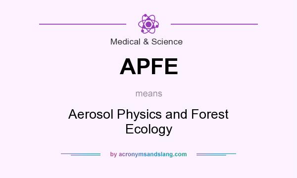 What does APFE mean? It stands for Aerosol Physics and Forest Ecology