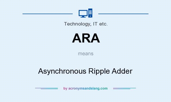 What does ARA mean? It stands for Asynchronous Ripple Adder