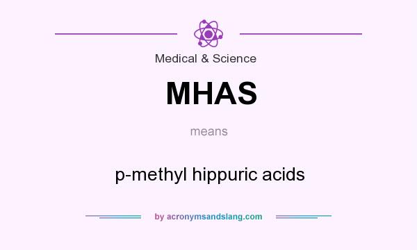What does MHAS mean? It stands for p-methyl hippuric acids