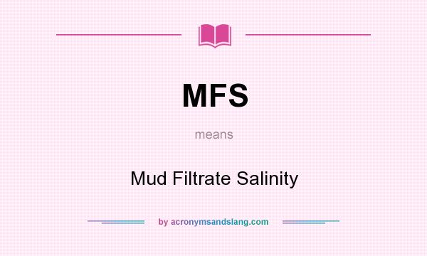 What does MFS mean? It stands for Mud Filtrate Salinity